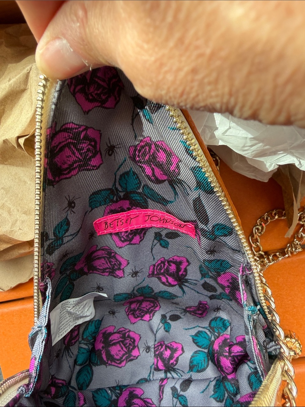 Retired Betsy Johnson “do I make you corny” glitter candy corn crossbody - Picture 6 of 7